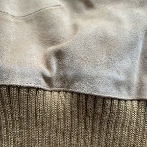 Beige Suede cropped jacket. Laundry by Shelli Segal